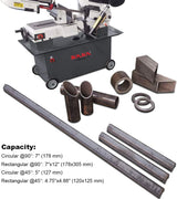 KAKA Industrial Metal Horizontal Band Saw 7×12 Capacity BS-712N with 1.5HP motor
