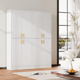 Cozy Castle Kitchen Pantry Cabinet, 71 Tall Wood Storage Cabinet with Doors and Shelves 4 Doors Freestanding Cupboard Utility Hutch for Dining Room Living Room Bathroom Furniture, Gray