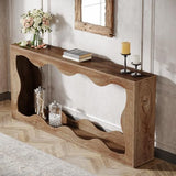 Tribesigns 63 Inches Farmhouse Console Table with Storage, Couch Table Behind Sofa, Long Entryway Sofa Station, Narrow Console Stand, Hallway Stand for Entryway Living Room, Brown