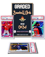 Three Graded Baseball Cards Gift Box: MLB Edition ??Three Premium PSA/BGS Graded 10, 9.5 or 9 Cards ??Potential Rookie Autographs & Numbered RC Refractors??Gift for Baseball Fans??by Slabs of Heat