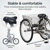 Schwinn Meridian Adult Tricycle with 26-Inch Wheels in Dark Silver