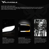 Alpha Owls 8710401 Crystal Headlights With Switchback Sequential LED Light Bar & Startup Light – Black Amber Fits 2009-2018 Dodge Ram 1500 2500 3500/2019-2023 Classic Halogen Models