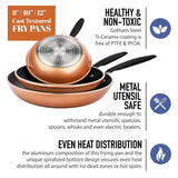 Gotham Steel Diamond 3-Piece Copper Cast Frying Pan Set, Nonstick Cookware