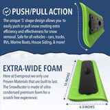 EVERSPROUT Never-Scratch SnowBuster 7-to-24 Foot (Up to 30 Ft Standing Reach) | Pre-Assembled Extendable Roof Rake for Snow Removal | Heavy-Duty Aluminum, Soft Foam Pad | Exclusive Push/Pull Design