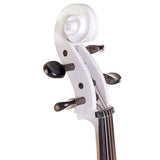 Cecilio CECO-2WH Full Size 4/4 Ebony Electric Silent Pearl White Cello in Style 2 +Soft Case, Bow u0026 Accessories
