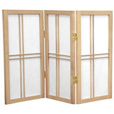 Oriental Furniture 2 ft. Tall Desktop Double Cross Shoji Screen – Natural – 3 Panels
