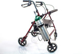 Walker Oxygen Tank Holder for Rollators & Walking Aids JO2W, Holds Single D or E Oxygen Cylinder Tanks