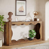 Tribesigns 63 Inches Farmhouse Console Table with Storage, Couch Table Behind Sofa, Long Entryway Sofa Station, Narrow Console Stand, Hallway Stand for Entryway Living Room, Brown