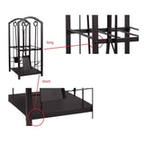 Juvale Firewood Rack with 4 Fireplace Tools – Fireplace Log Holder for Indoor An