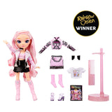 Rainbow High Rainbow Vision Royal Three K-pop ?C Minnie Choi (Pink Lavender) Fashion Doll. 2 Designer Outfits to Mix & Match w/ Microphone Headset & Band Merch Playset, Gift for Kids 6-12