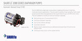 Shurflo 2088-343-135 Automatic-Demand Diaphragm Pump, 12VDC, 45 PSI Demand Switch, 3.0 GPM With Viton Valves, Santoprene Diaphragm, Self-Priming, 10 AMPS (Max), 1/2-14 NPSM Port
