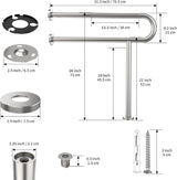 Toilet Support Rail 31.3X 31.5 Inch, Munzong Anti-Slip Satin Brushed Nickel Handicap Grab Bar for Bathroom, Stainless Steel Knurled Safety handrails with Leg for Elderly Disabled Pregnant-1.25??Tube