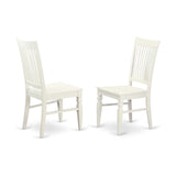 East West Furniture Weston 10 Wood Dining Chairs in Linen White (Set of 2)
