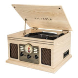 Victrola The Quincy 6-in-1 Bluetooth Record Player & Multimedia Center with Built-in Speakers ?C 3-Speed Turntable, CD & Cassette Player, AM/FM Radio, Wireless Music Streaming (Natural)