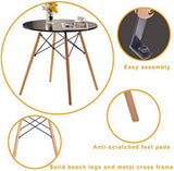 xrboomlife White Dining Table 31.5”u2013Small Round Modern Dining Room Table Kitchen Table Coffee Table – for 2 to 4 People