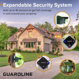 Guardline Wireless Driveway Alarm – 4 Motion Detector Alarm Sensors & 1 Receiver, 1/4 Mile Range, Weatherproof Outdoor Security Alert System for Home & Property