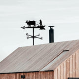 Decorative Wind Vane, Metal Weathervane with Roof Mount Retro Farmer Farmland Shape Weather Vane Garden Creative Home Decor Ornament Weathercock Wind Direction Indicator for Farm Yard