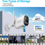 Wireless Outdoor Security Camera, SECRT Battery Powered 1080P WiFi Surveillance Cameras for Home Security System, Color Night Vision, Motion Detection, Siren Alarm and Spotlight, 2-Way-Talk,Waterproof