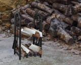 Juvale Firewood Rack with 4 Fireplace Tools – Fireplace Log Holder for Indoor An