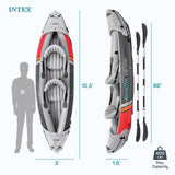 Open Box Intex Dakota K2 2 Person Vinyl Inflatable Kayak with Oars and Pump