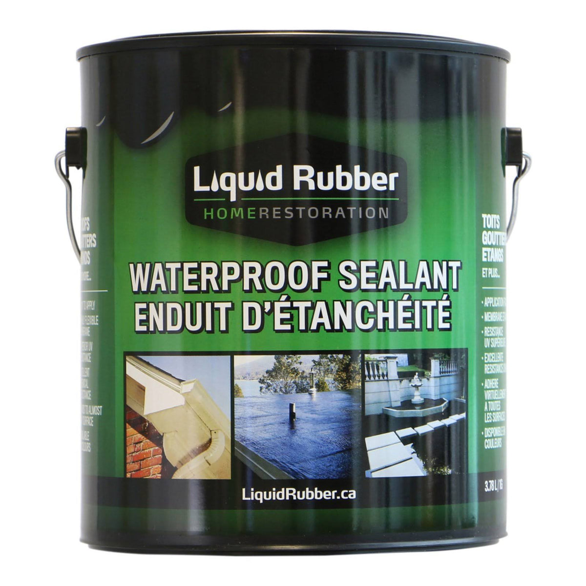 Liquid Rubber Waterproof Sealant/Coating – 1 Gallon – Original Black –