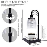 Candle Warmer Lamp, Auto Shut Off with Timer Control, Brightness Heat Level Control with Dimmable Switch, Height Adjustable Top-Down Candle Melting with 2 Bulbs(Black)