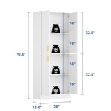 Cozy Castle Kitchen Pantry Cabinet, 71 Tall Wood Storage Cabinet with Doors and Shelves 4 Doors Freestanding Cupboard Utility Hutch for Dining Room Living Room Bathroom Furniture, Gray